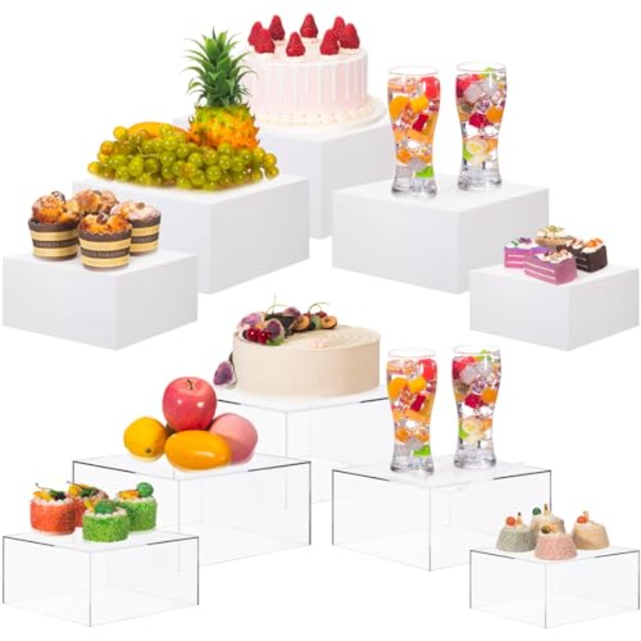 Display Risers Set - Buffet Risers Set of 10 Acrylic