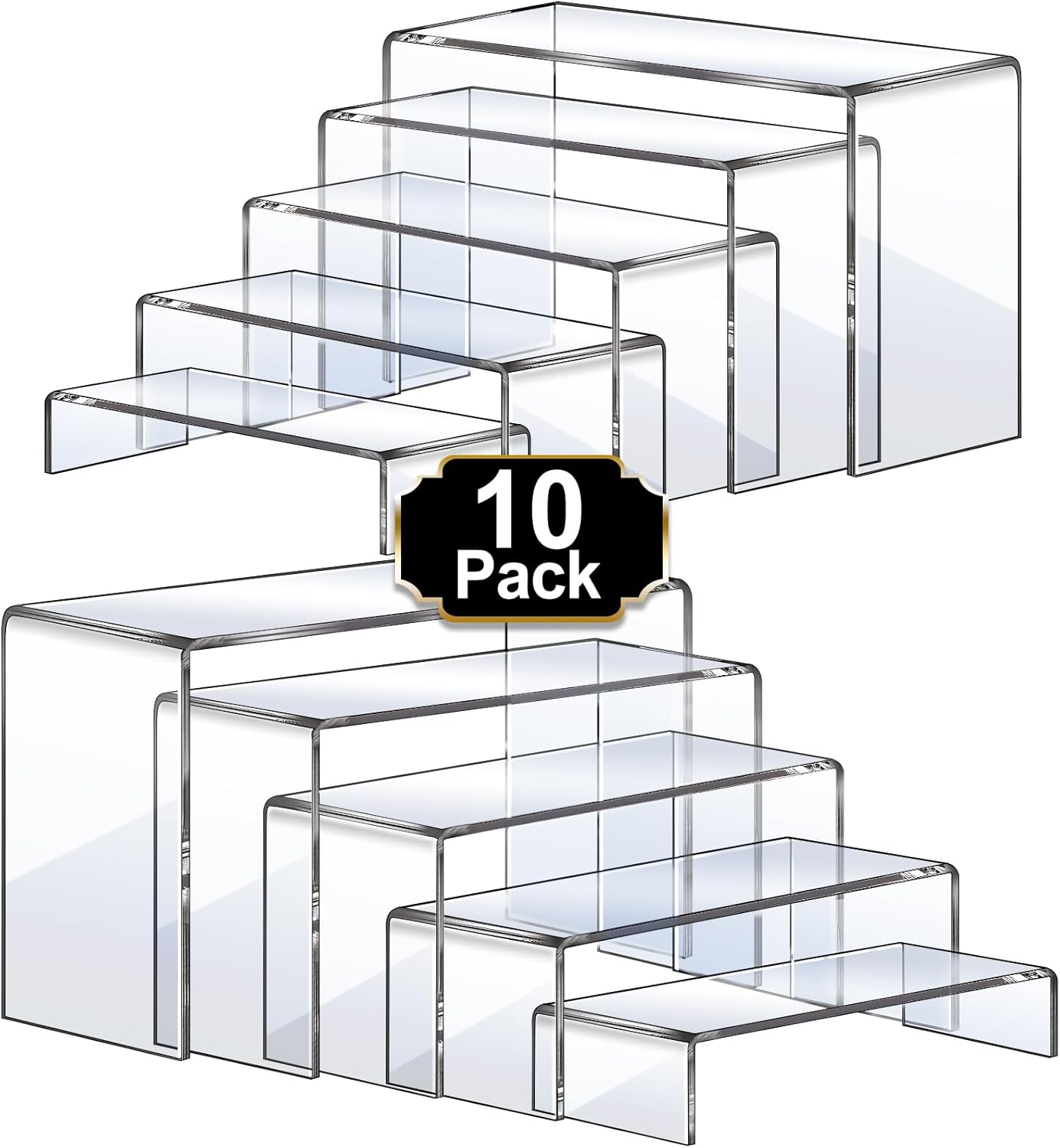 Display Risers Set - 10 Pcs Acrylic Risers Set, 5