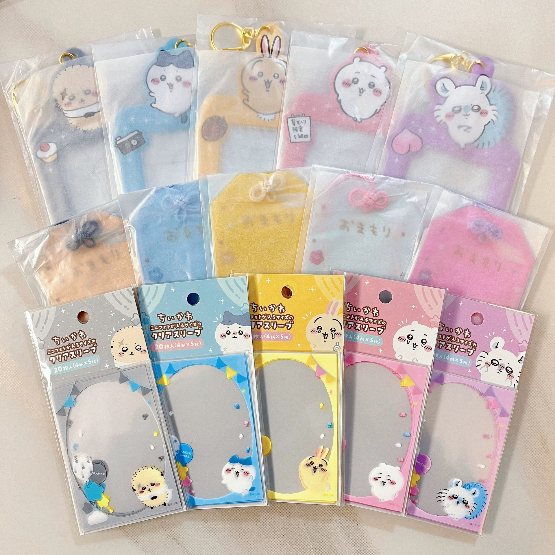 Card Penny Sleeve - yiji Usagi Hachiware Momonga Clear Card