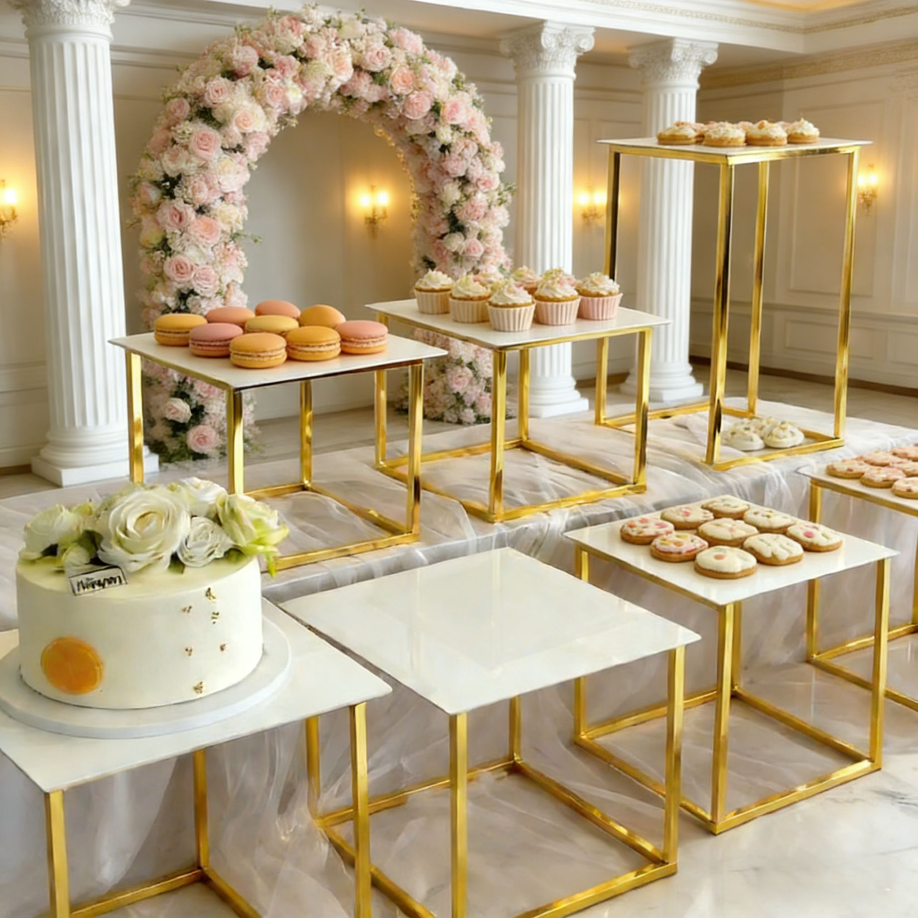 12-20 PCS Luxury Gold Frame Wh - Display Risers Set incelemesi ve fiyatı