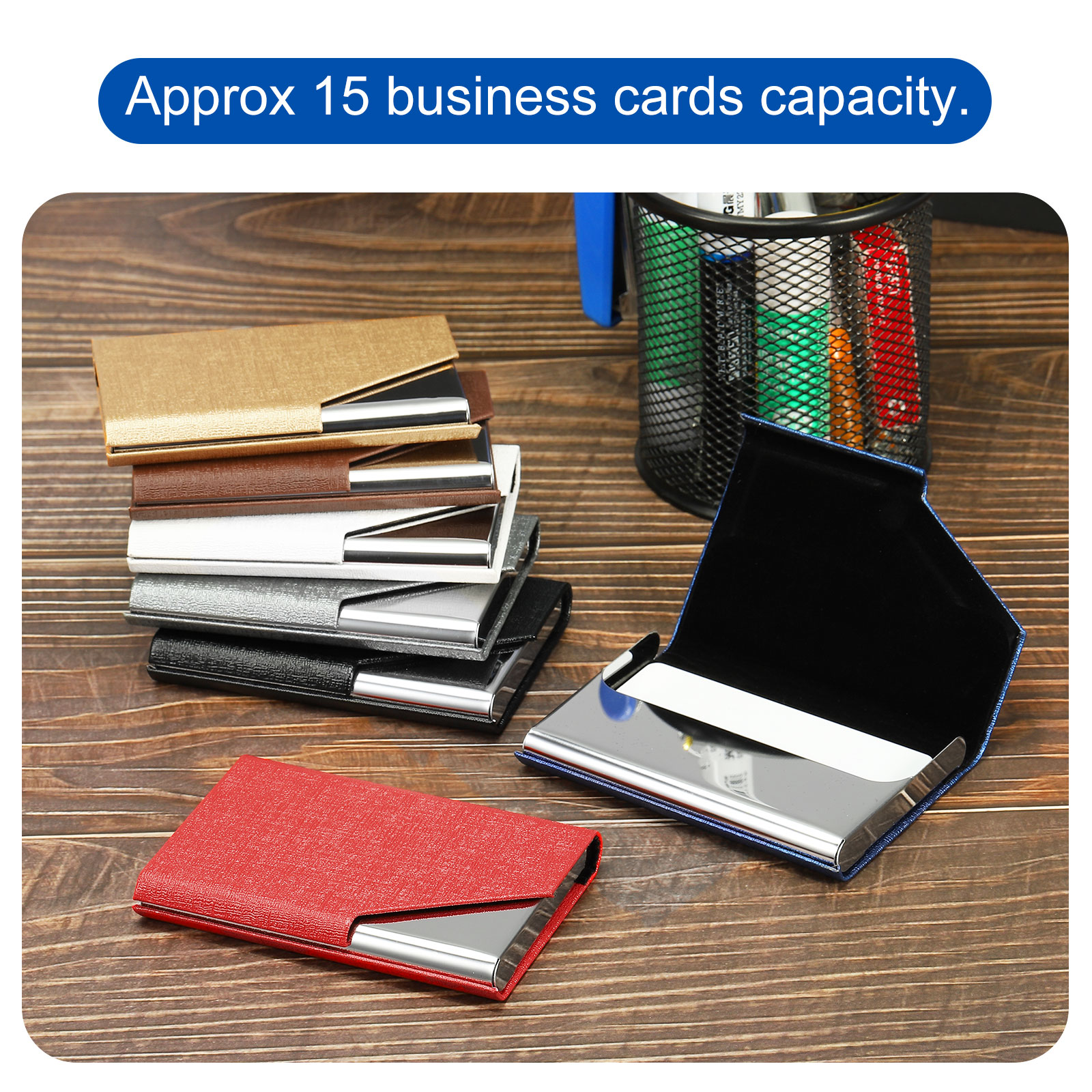 1/2Pcs Business Card Holder PU - Card Top Loader incelemesi ve fiyatı