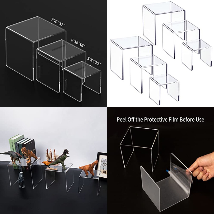Clear Acrylic Display Risers 2 - Display Risers Set incelemesi ve fiyatı